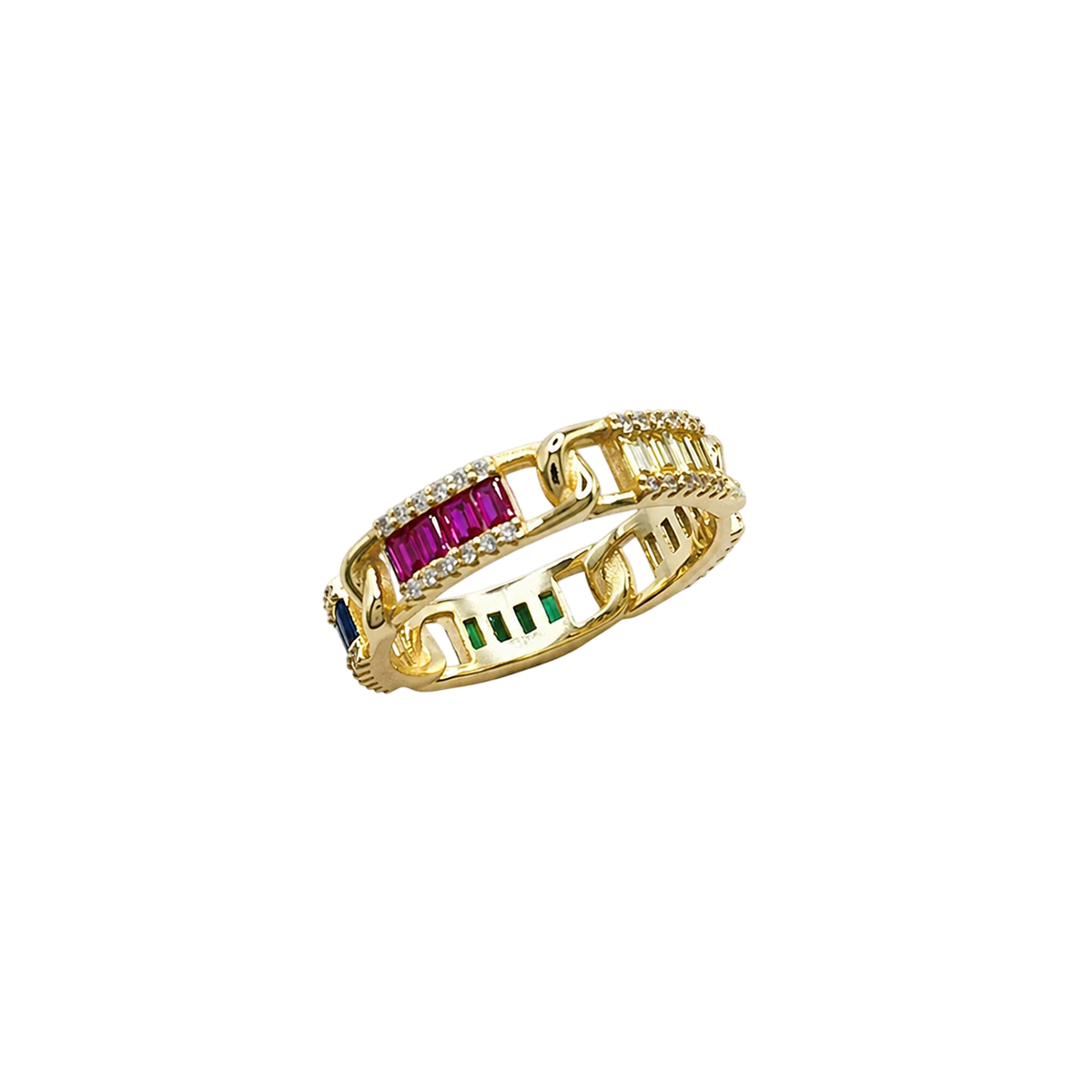 Anillo goldie con circos de color