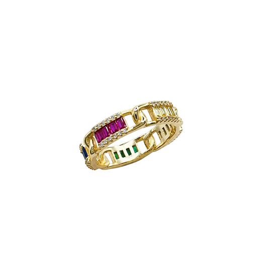 Anillo goldie con circos de color