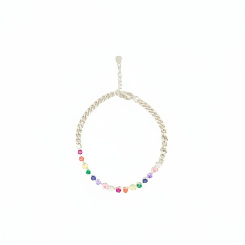 Pulsera Rainbow plata con circos.