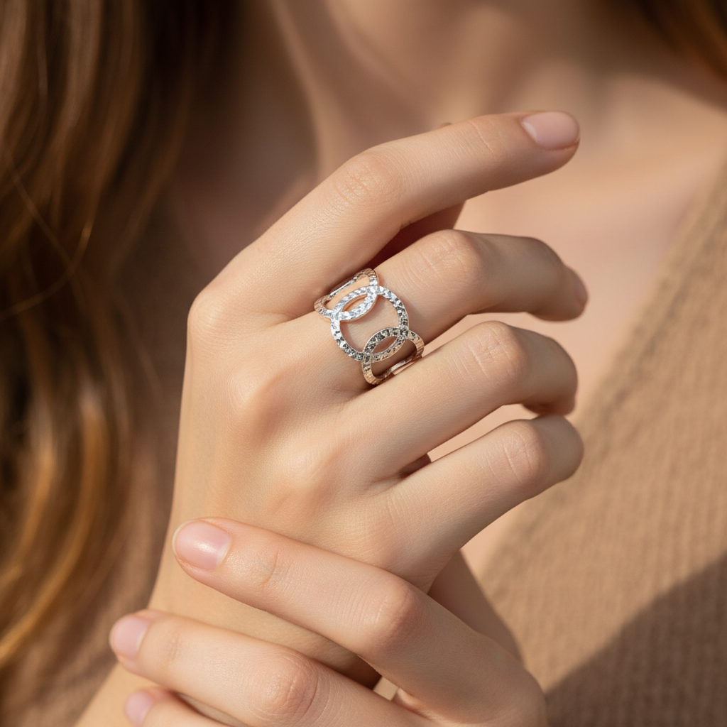 Anillo aros martelé