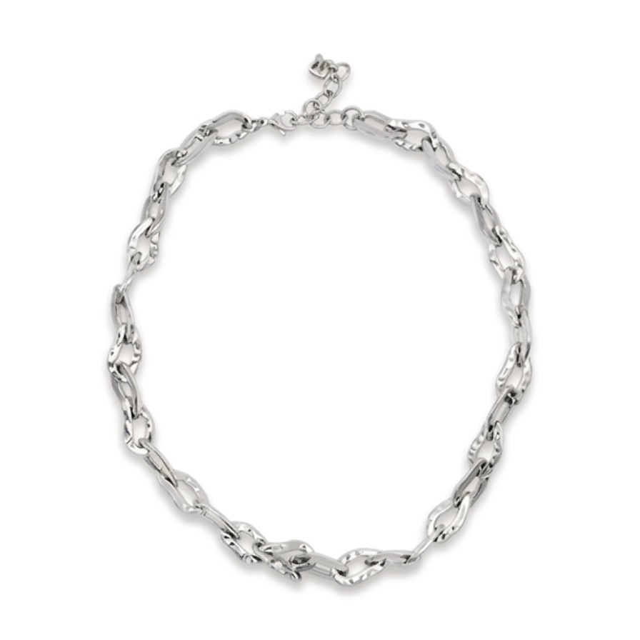 Collar shine eslabones alargados acero - collar en acero con baño de oro de Amazing Joyas