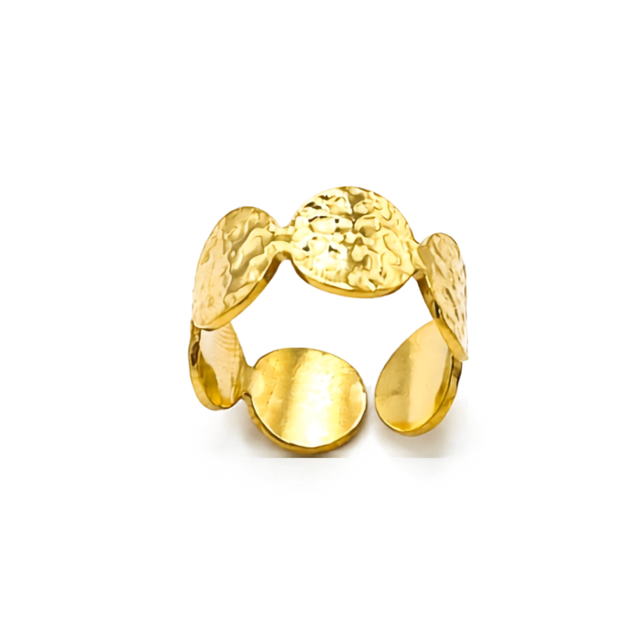 Anillo chapitas martelé