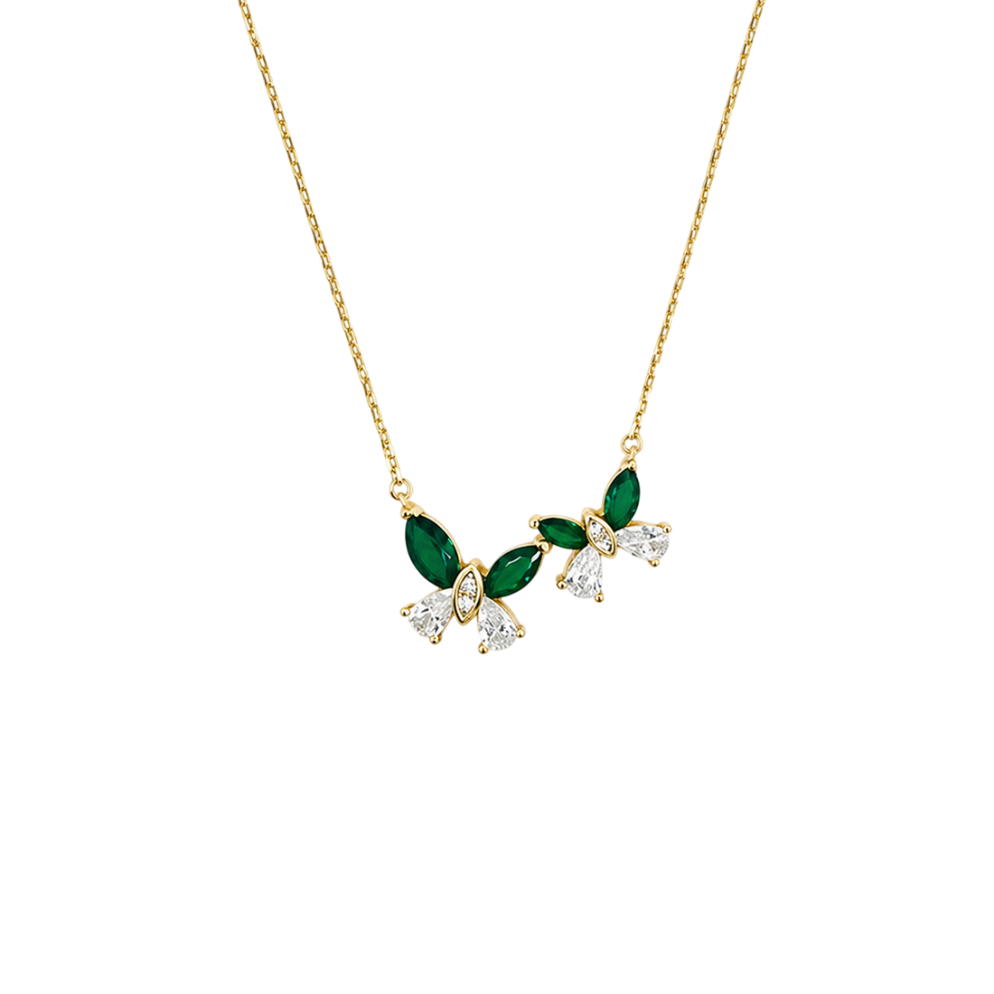 Collar doble mariposa