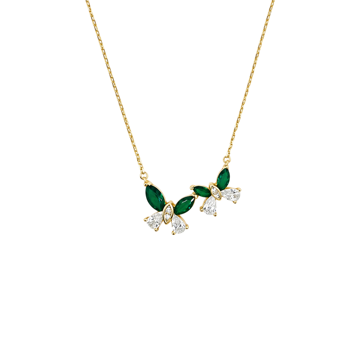 Collar doble mariposa