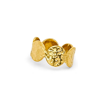 Anillo chapitas martelé