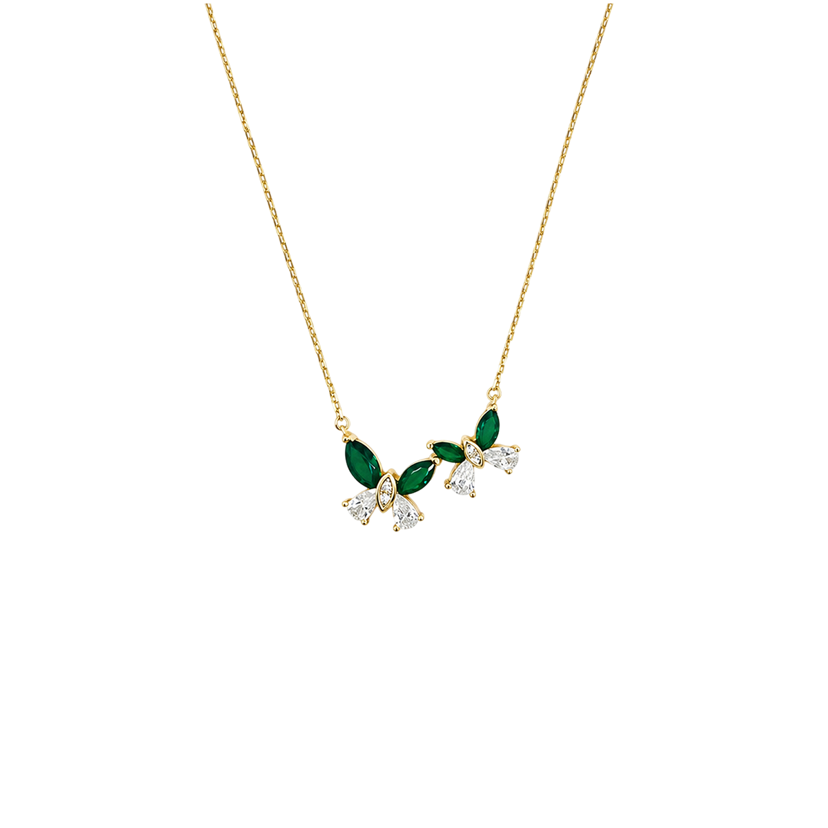 Collar doble mariposa