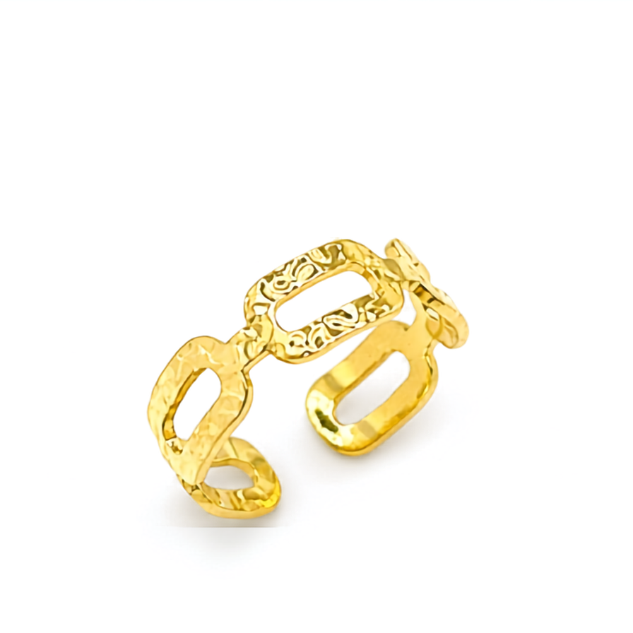 Anillo eslabones martelé