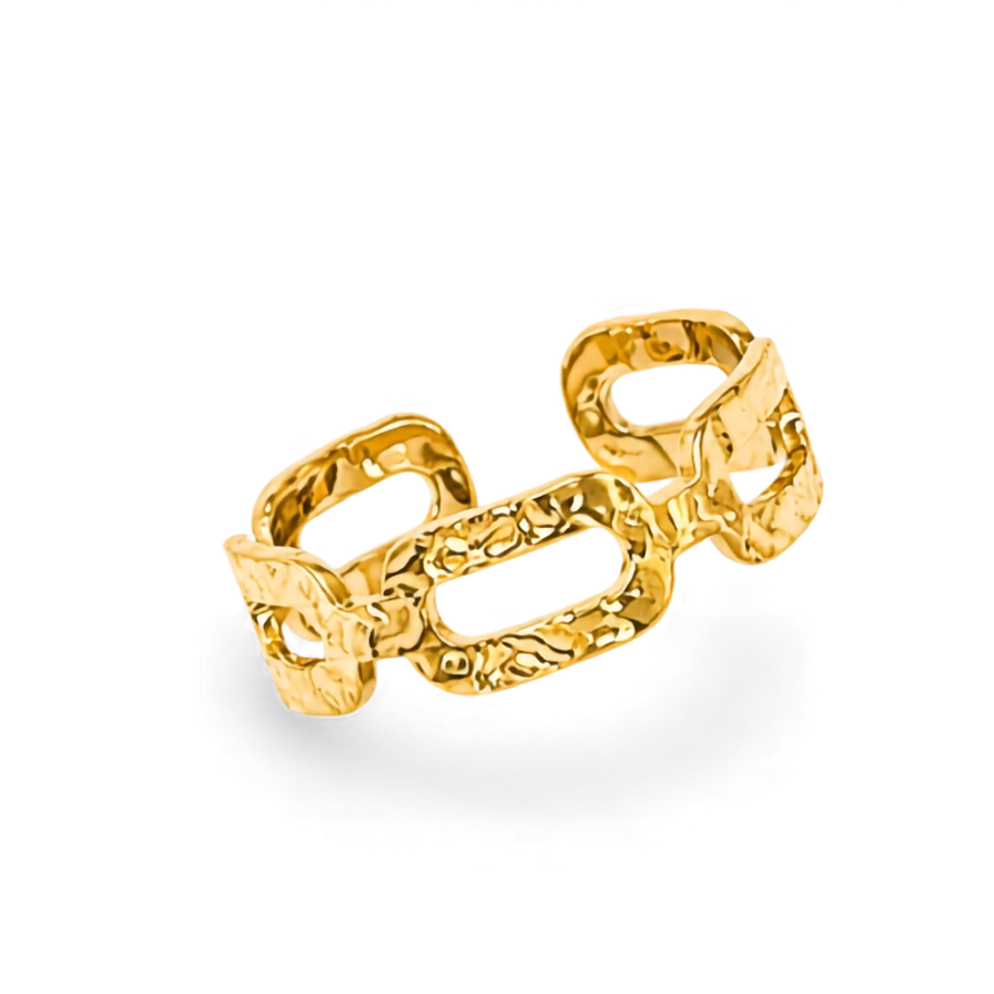 Anillo eslabones martelé
