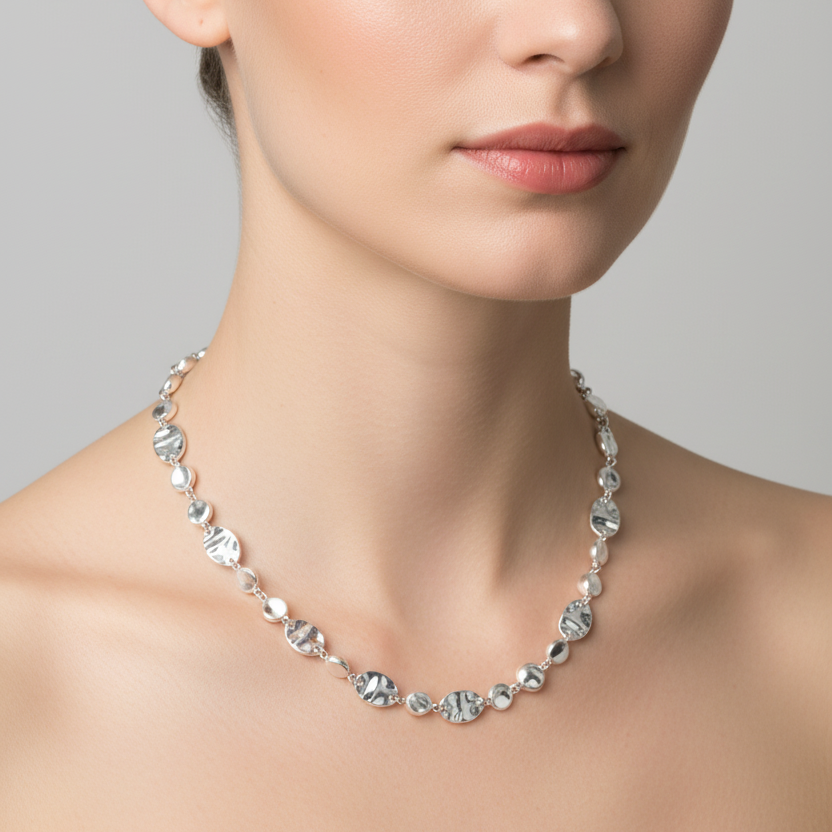 Collar shine chapitas acero - collar en acero con baño de oro de Amazing Joyas