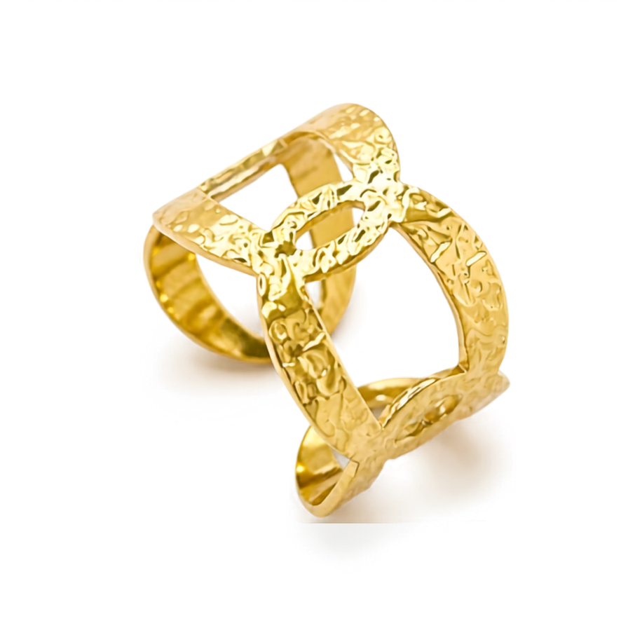 Anillo óvalos martelé
