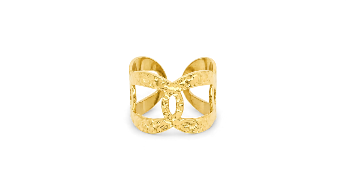 Anillo óvalos martelé