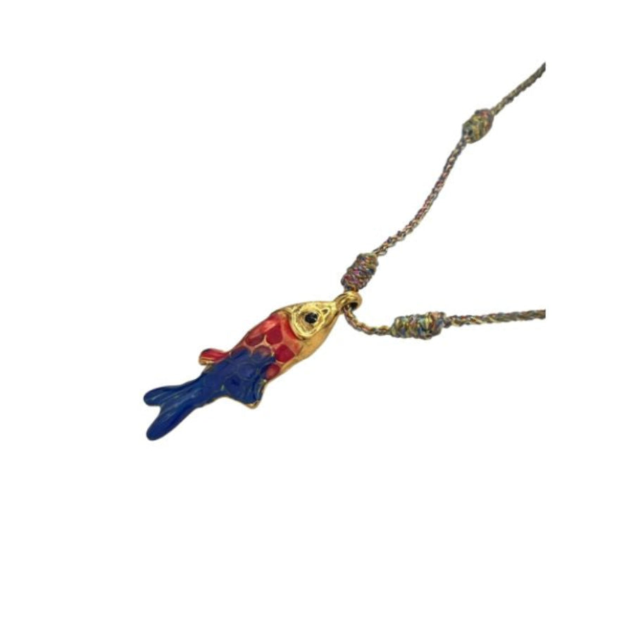 Collar pececillo - collar en acero con baño de oro y esmalte de Amazing Joyas