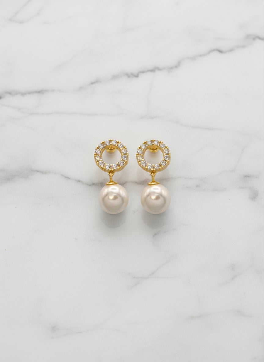 Pendientes Aros perlas.