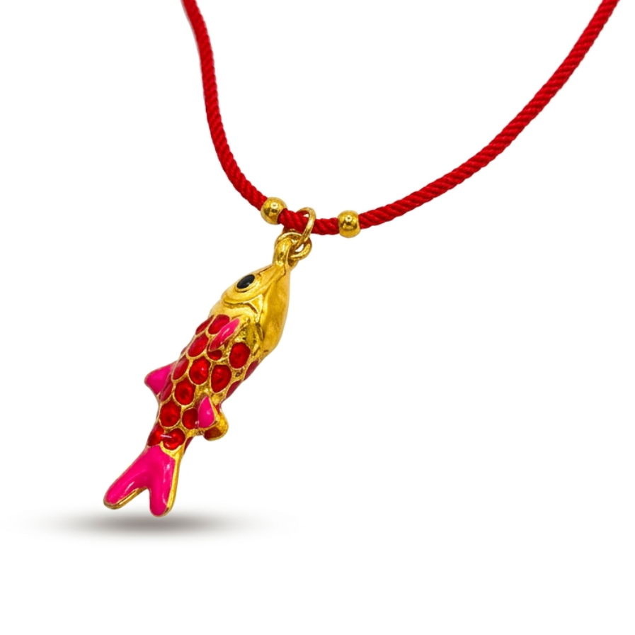 Collar pececillo - collar en acero con baño de oro y esmalte de Amazing Joyas