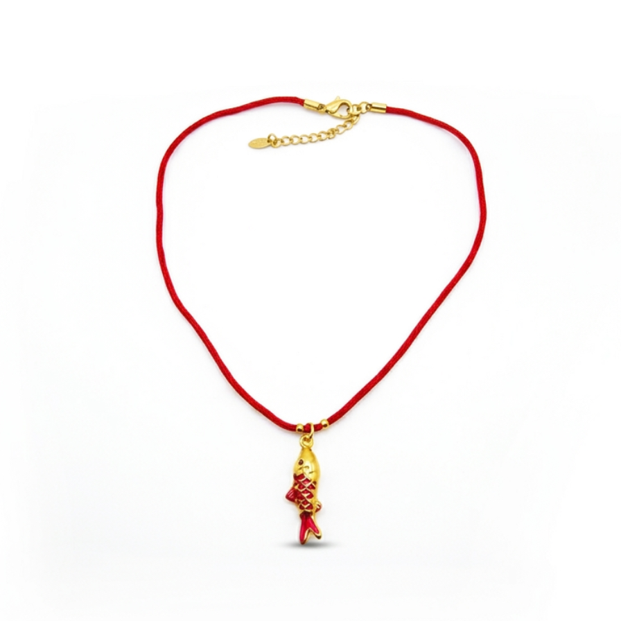 Collar pececillo - collar en acero con baño de oro y esmalte de Amazing Joyas