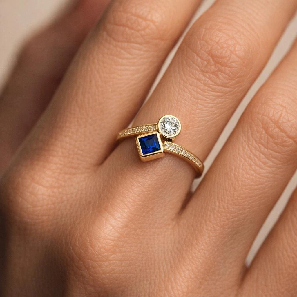 Anillo tu y yo con circos de color