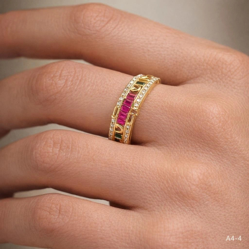 Anillo goldie con circos de color