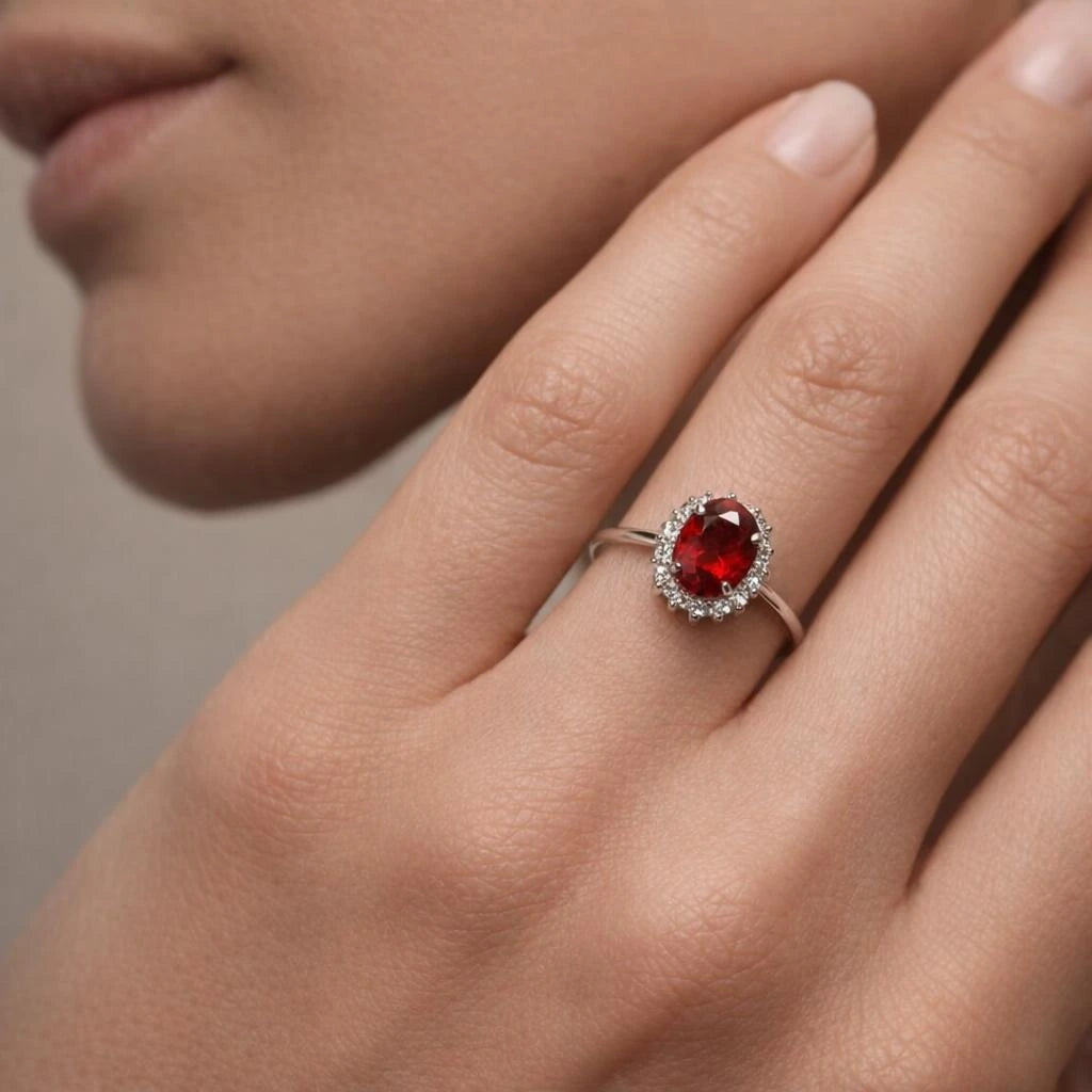 Anillo solitario orla con circos