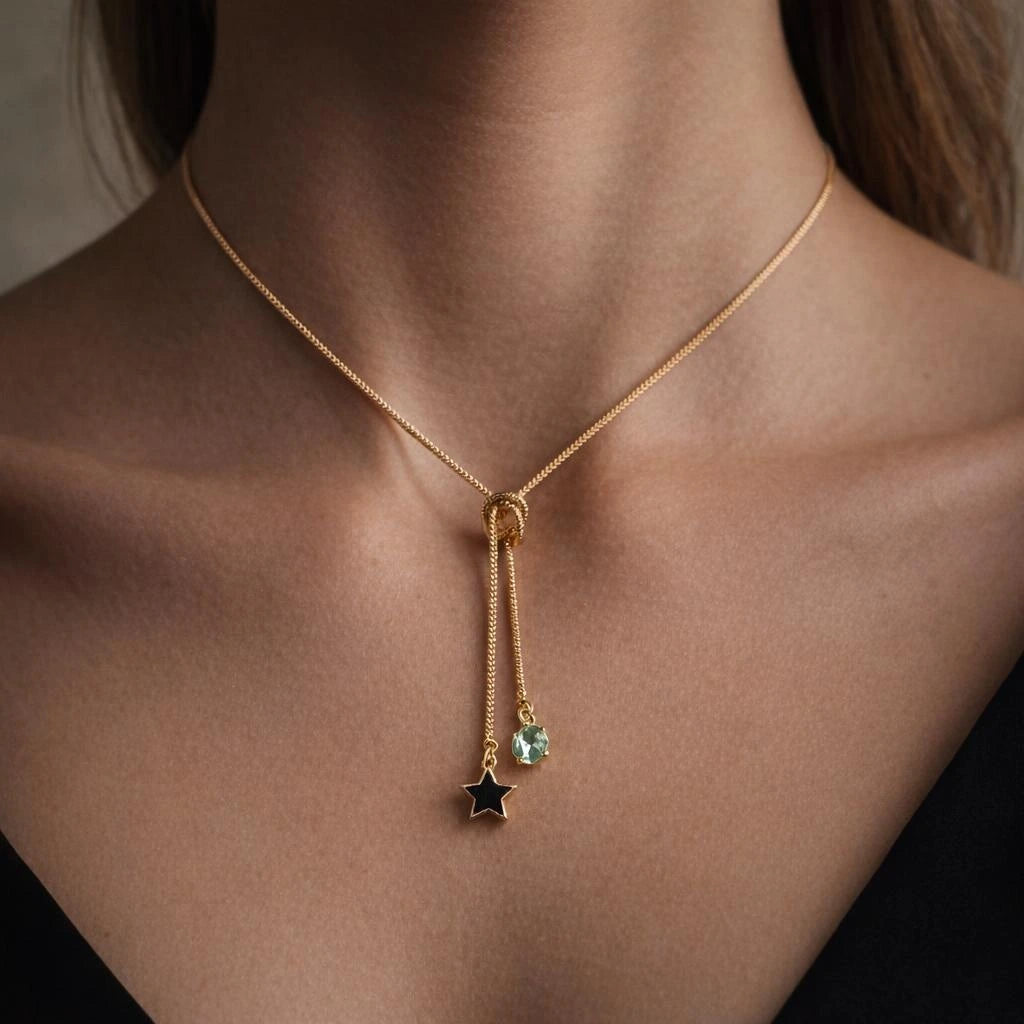 Collar nudo doble estrella circo