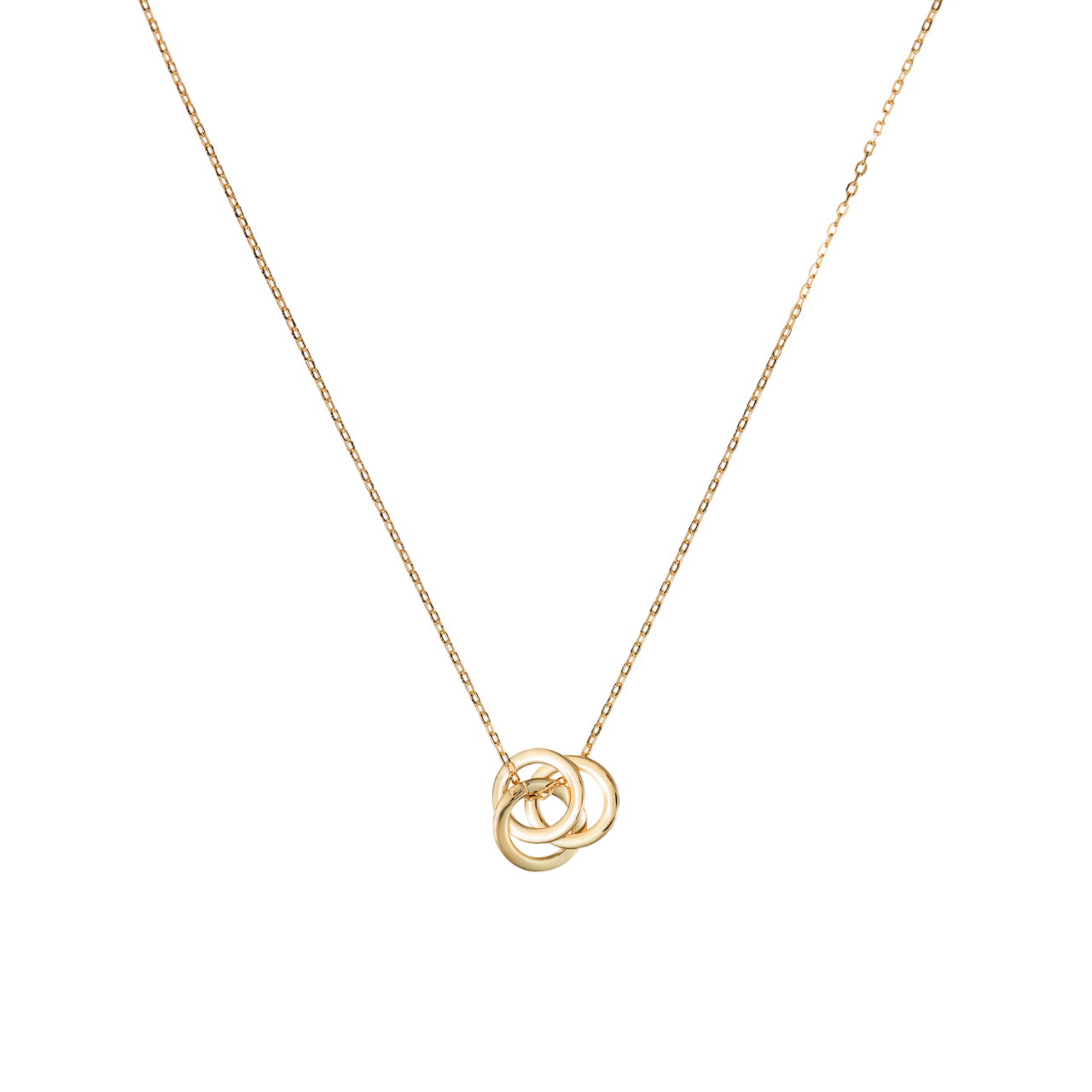 Goldie Trinity necklace with 3 joined rings