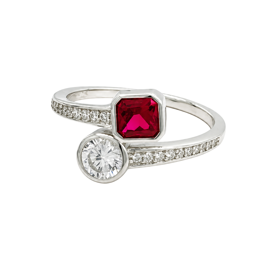 Anillo tu y yo con circos de color