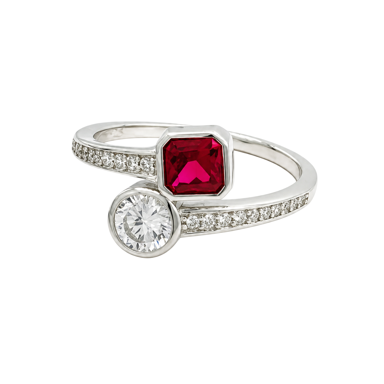 Anillo tu y yo con circos de color