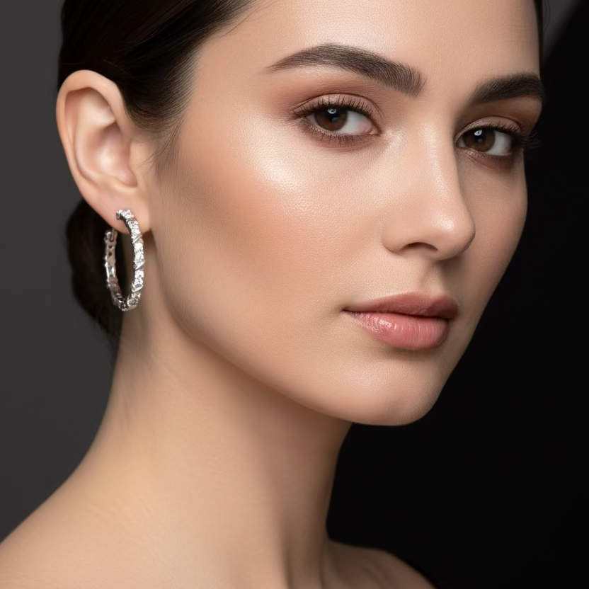 Pendientes aros circos X - pendientes en plata de ley 925, baño de oro y circonitas de Amazing Joyas