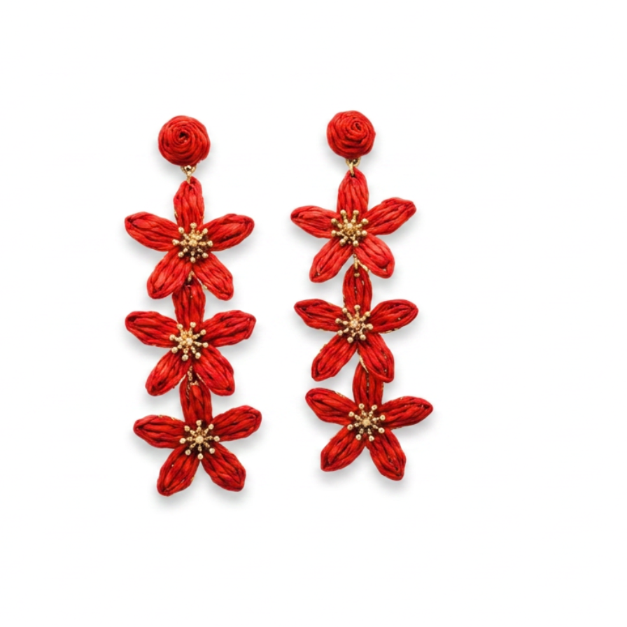 Pendientes triple flor