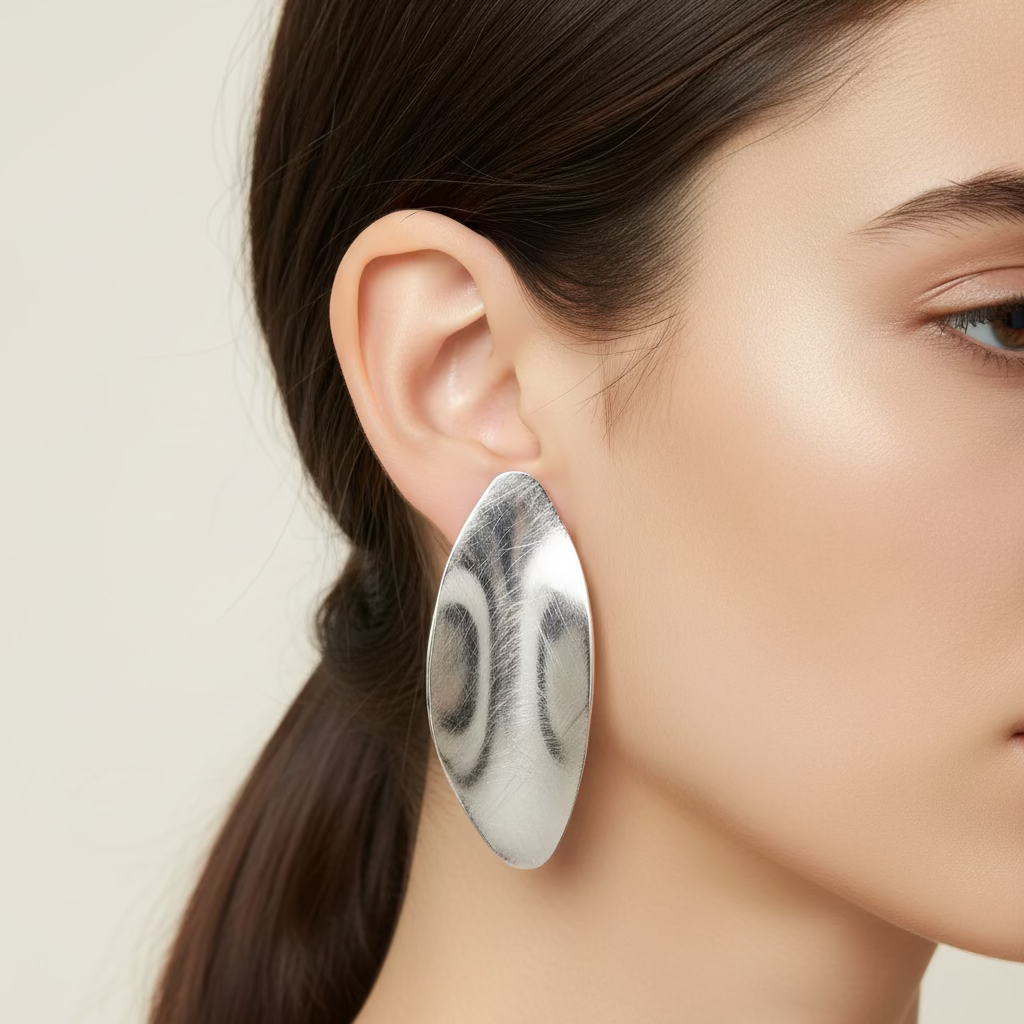 Pendientes mate oval forma