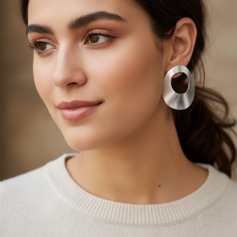 Pendientes mate oval