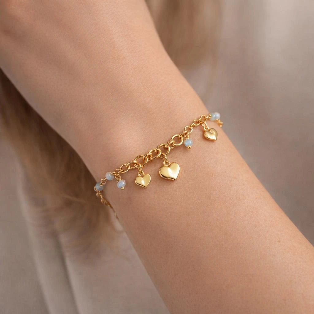 Pulsera azulitos corazon