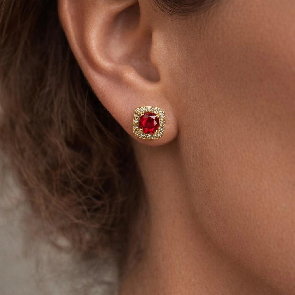 Pendientes cuadrados circo color