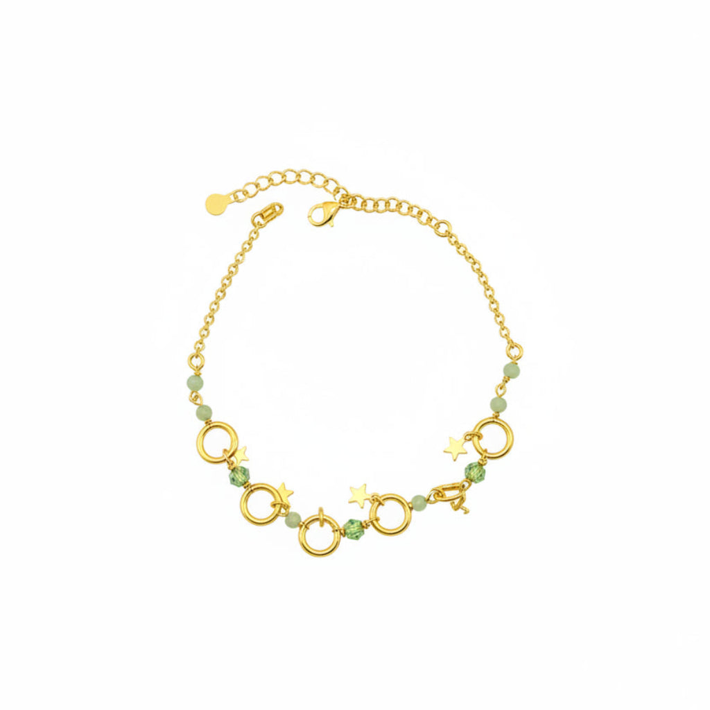 Pulsera aros estrellas circo verde