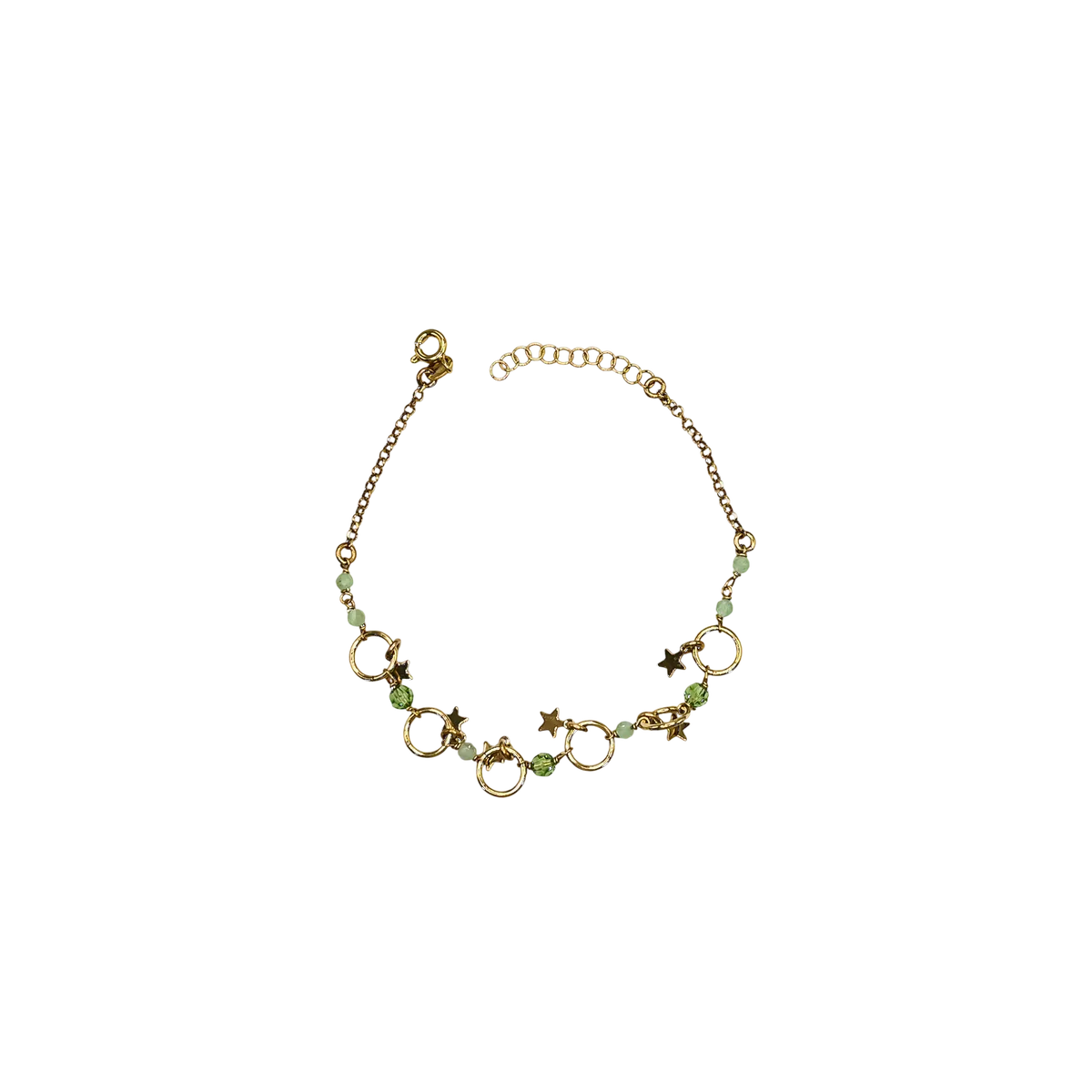 Pulsera aros estrellas circo verde