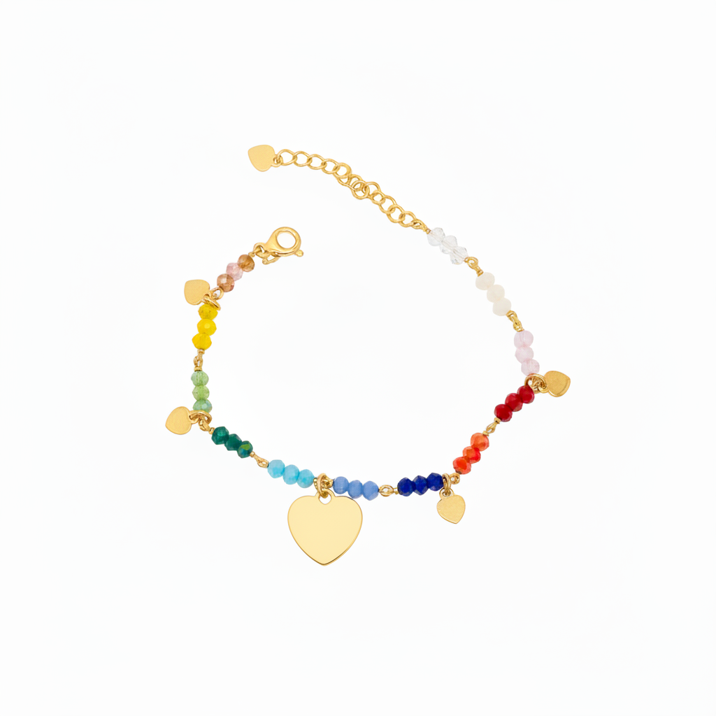 Pulsera multicolor corazones