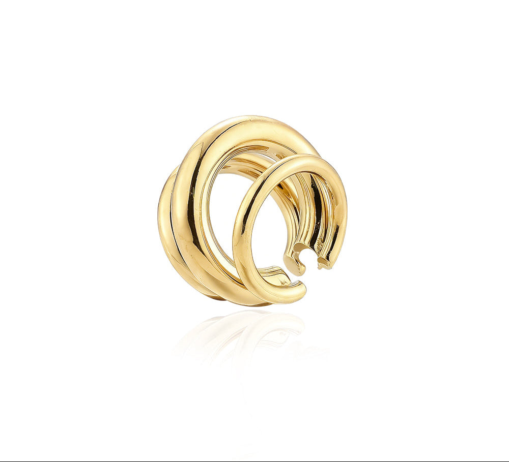 Earcuff acero multiaro - earcuff en acero con baño de oro de Amazing Joyas