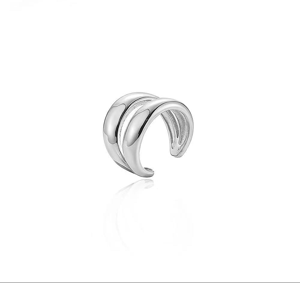 Earcuff acero doble ancho - earcuff en acero con baño de oro de Amazing Joyas