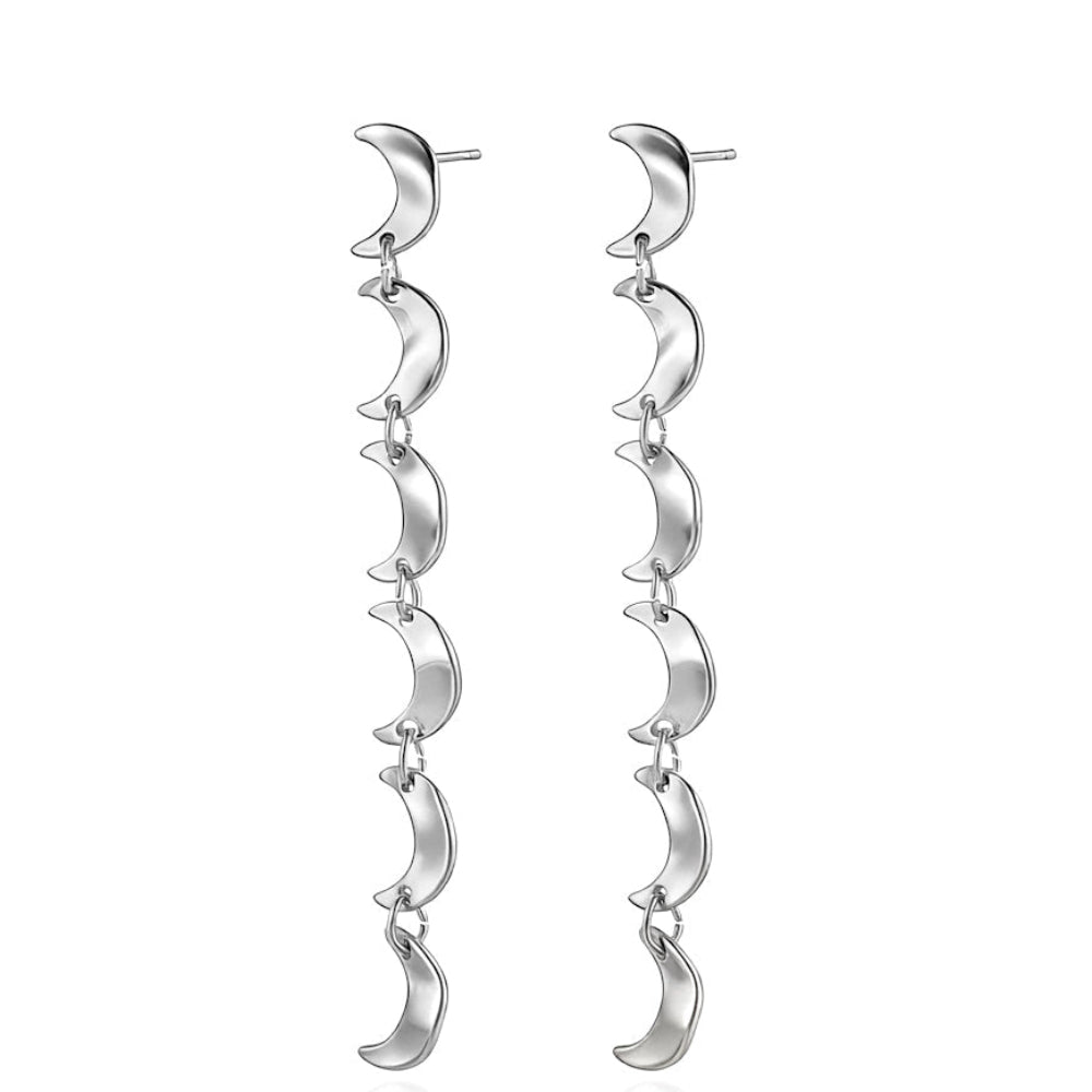 Pendientes largos lunas