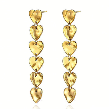 Pendientes largos corazones