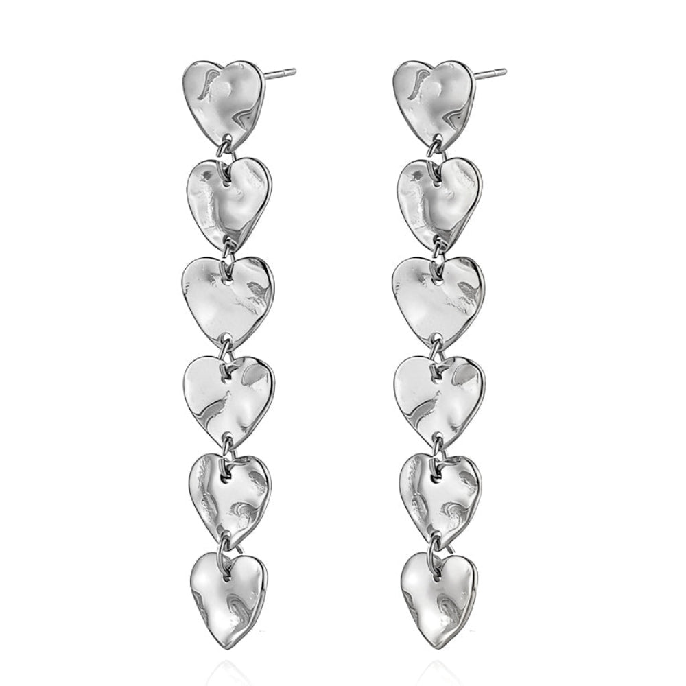 Pendientes largos corazones