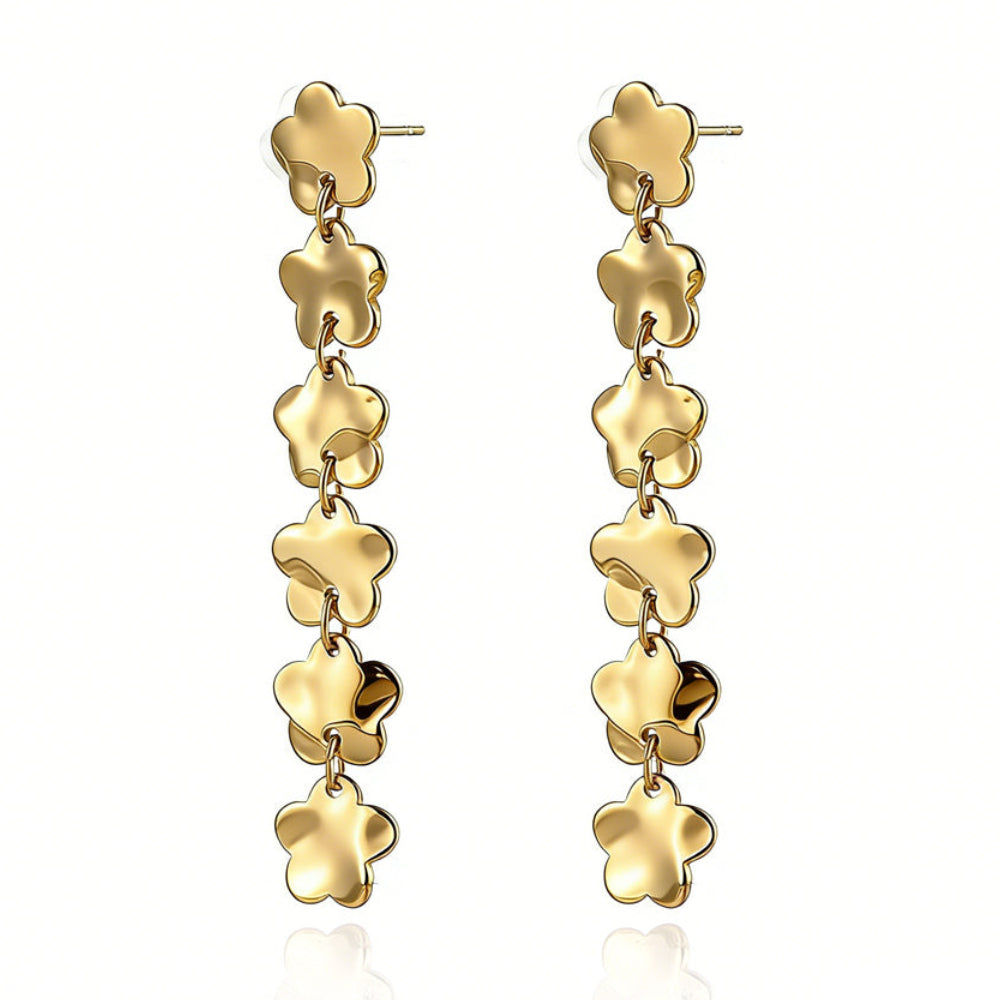 Pendientes largos flores