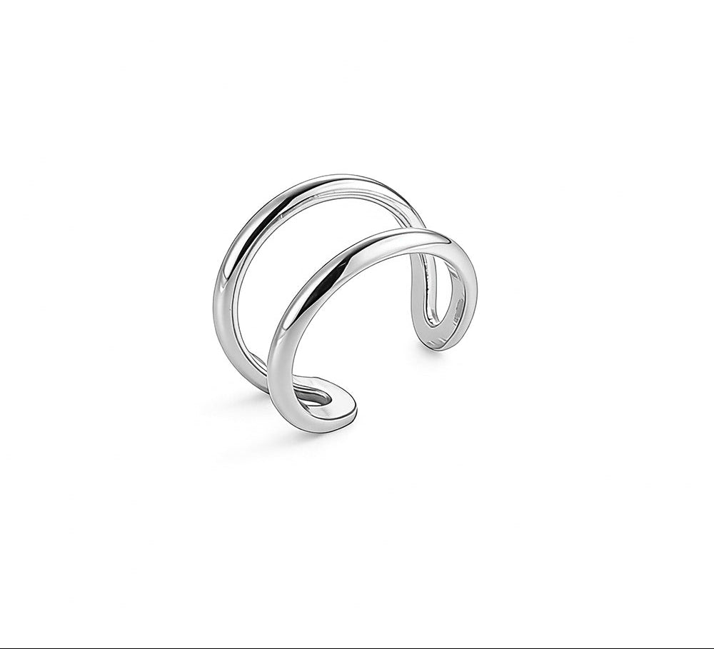 Earcuff acero doble ancho - earcuff en acero con baño de oro de Amazing Joyas