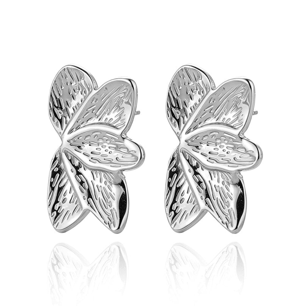 Pendientes media flor mate