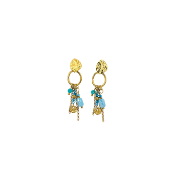 Pendientes acero piedras color