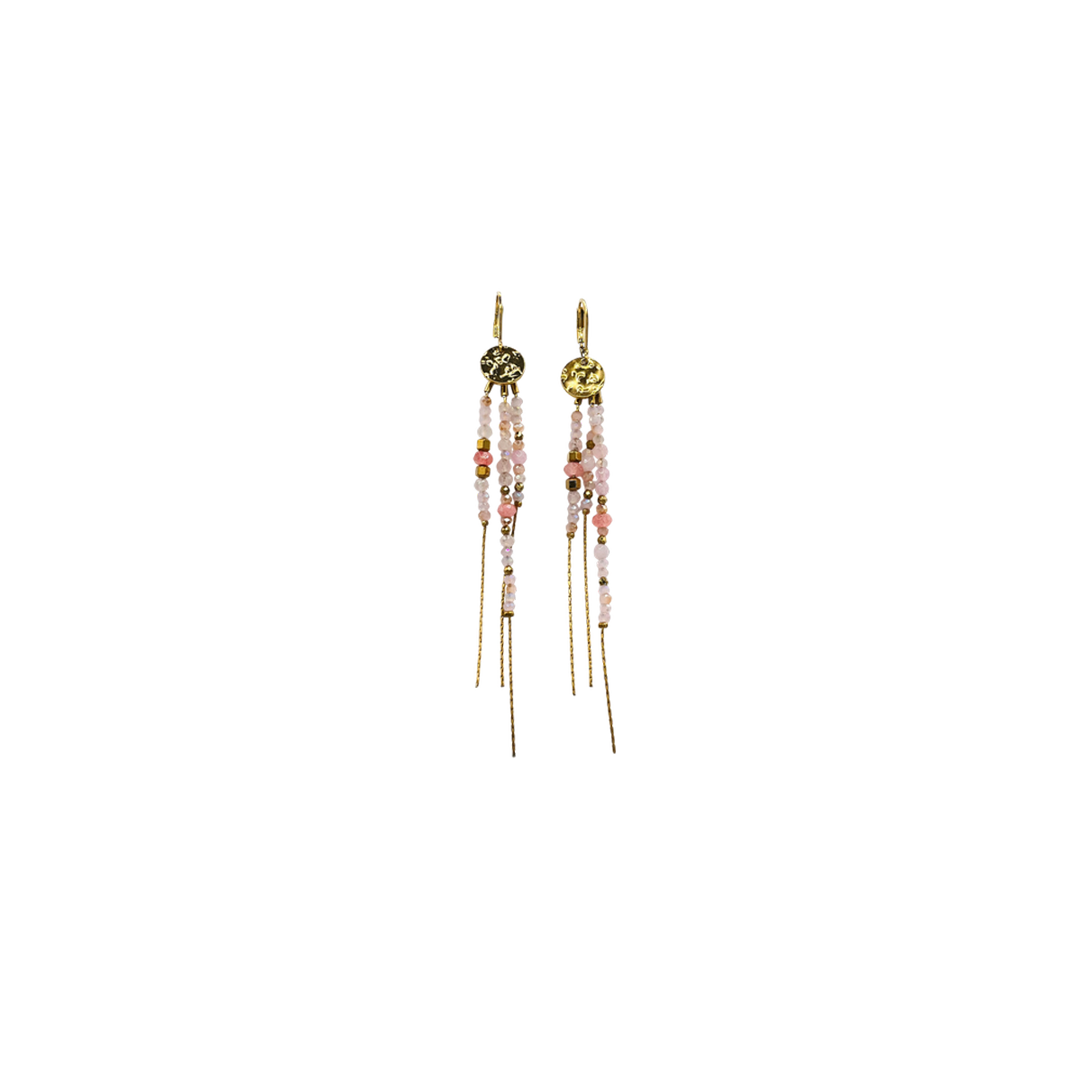Pendientes largos acero piedras