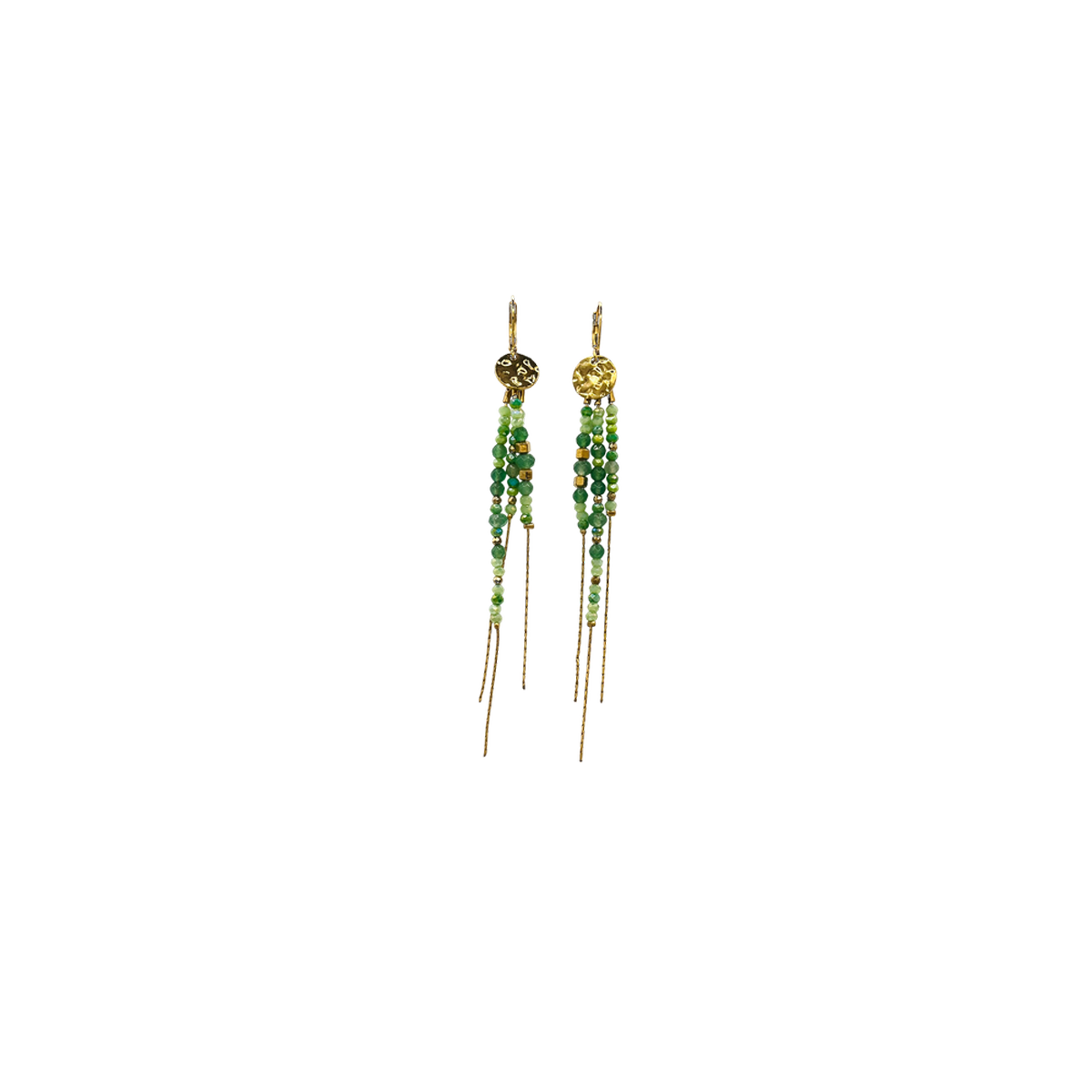 Pendientes largos acero piedras