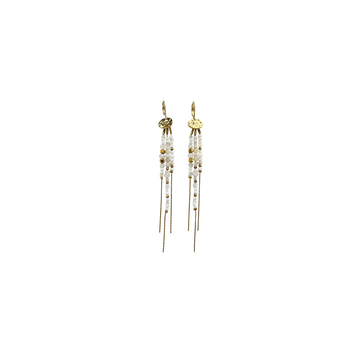 Pendientes largos acero piedras
