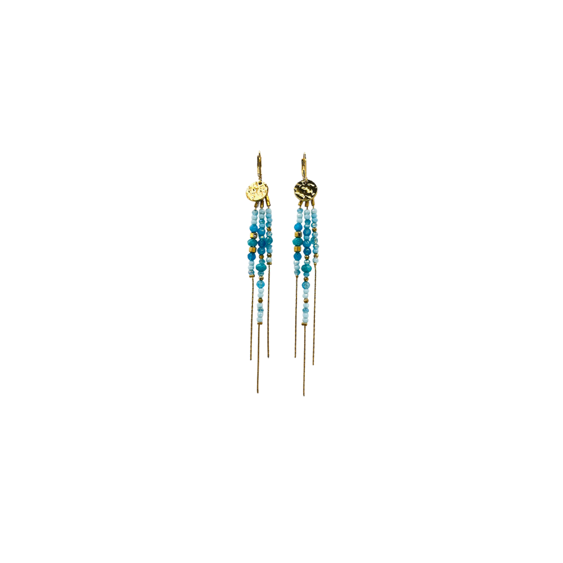 Pendientes largos acero piedras
