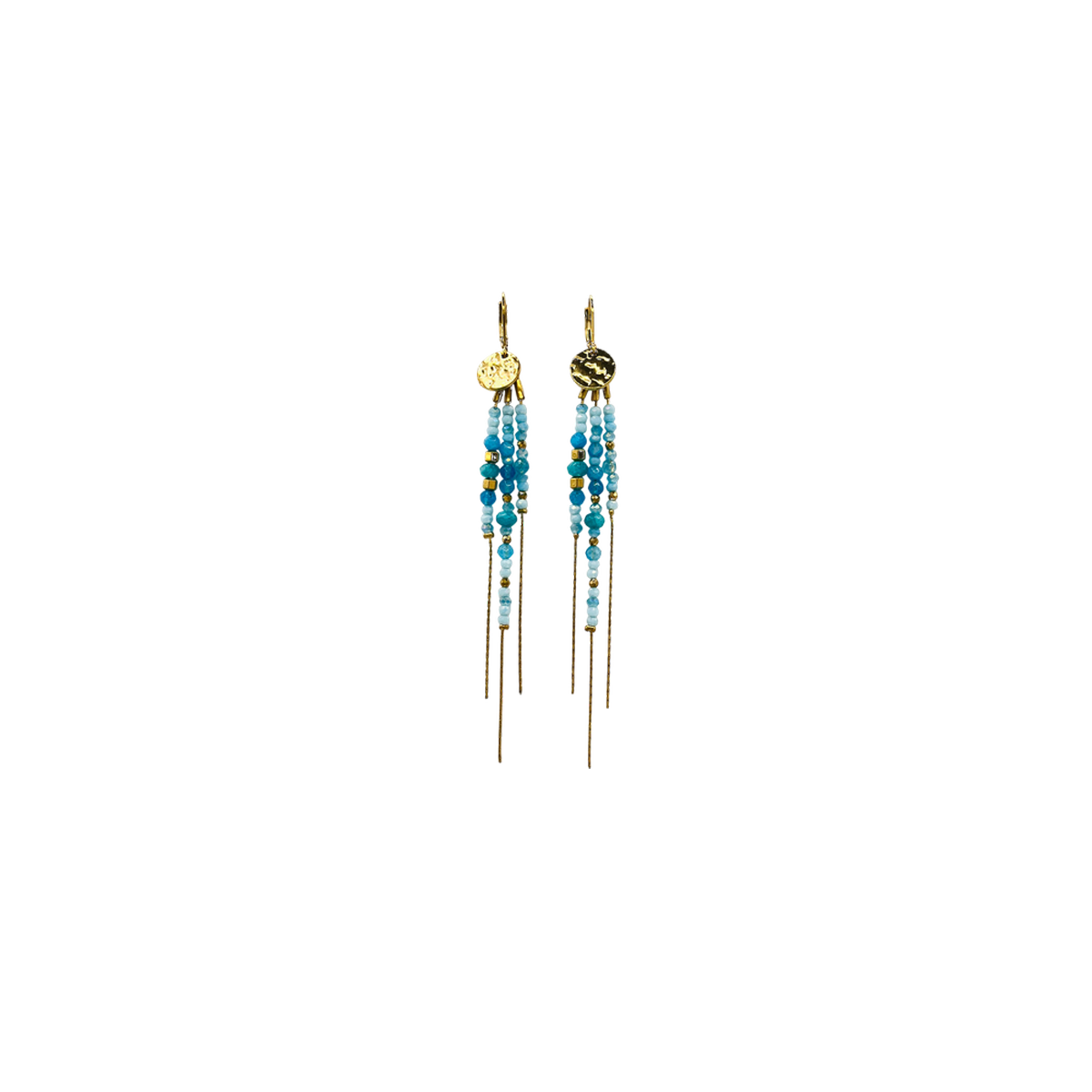 Pendientes largos acero piedras