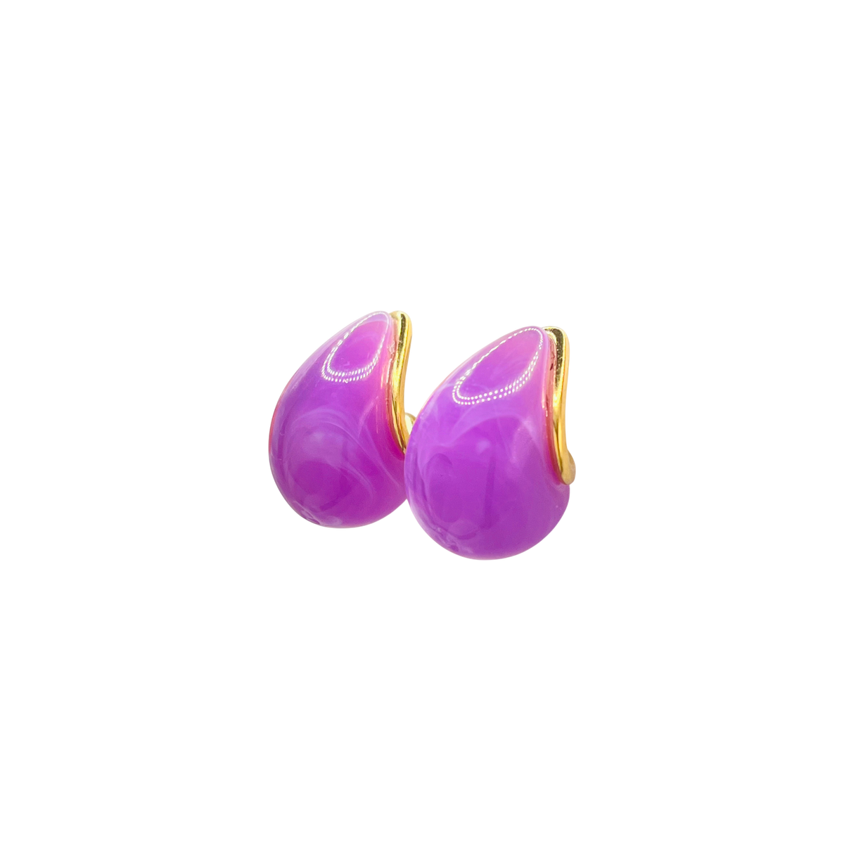 Pendientes acero gota color